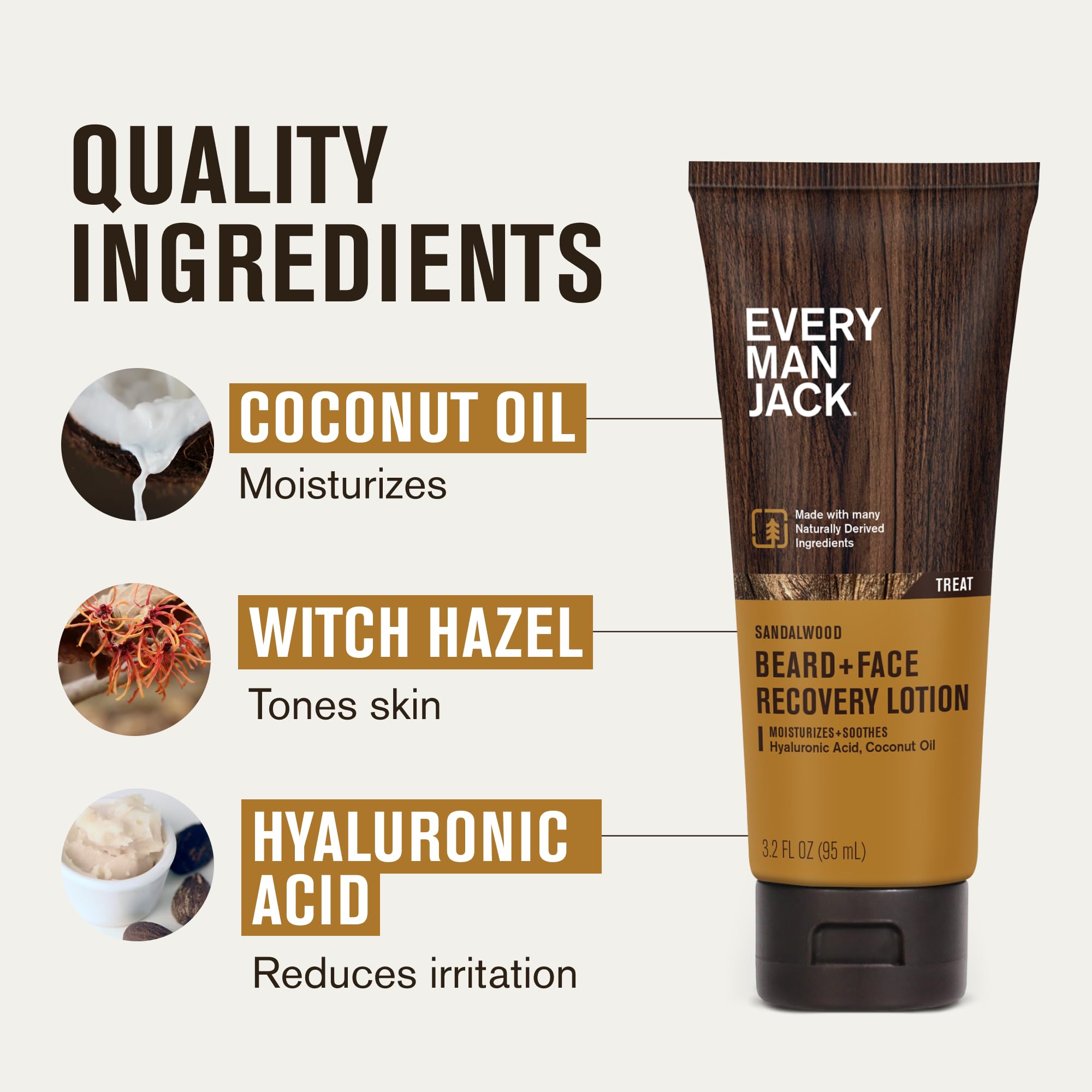 Every Man Jack – absorption rapide sans résidu gras sur barbe et visage.