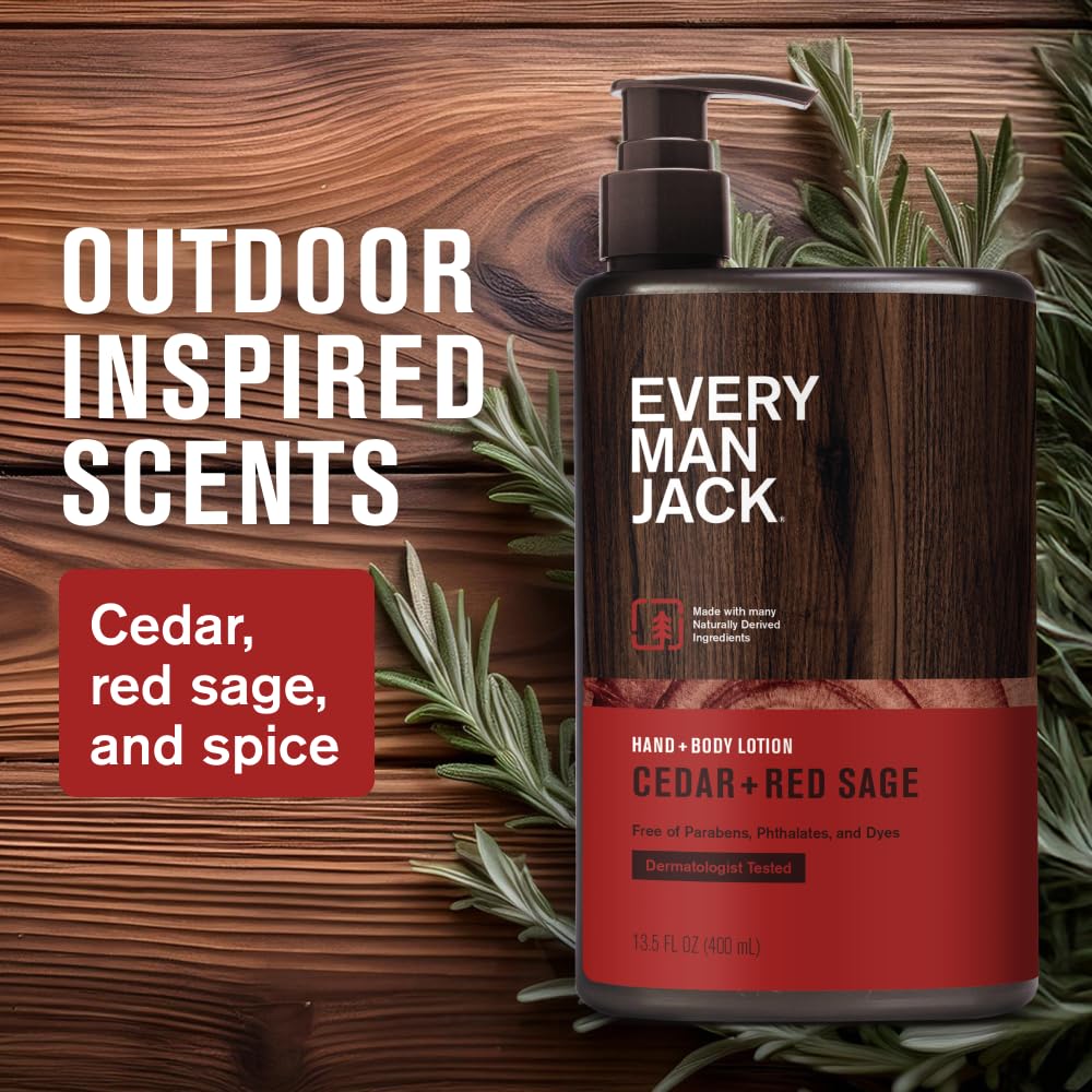Every Man Jack Cedar+Sauge Rouge: pot grand format, absorption rapide.