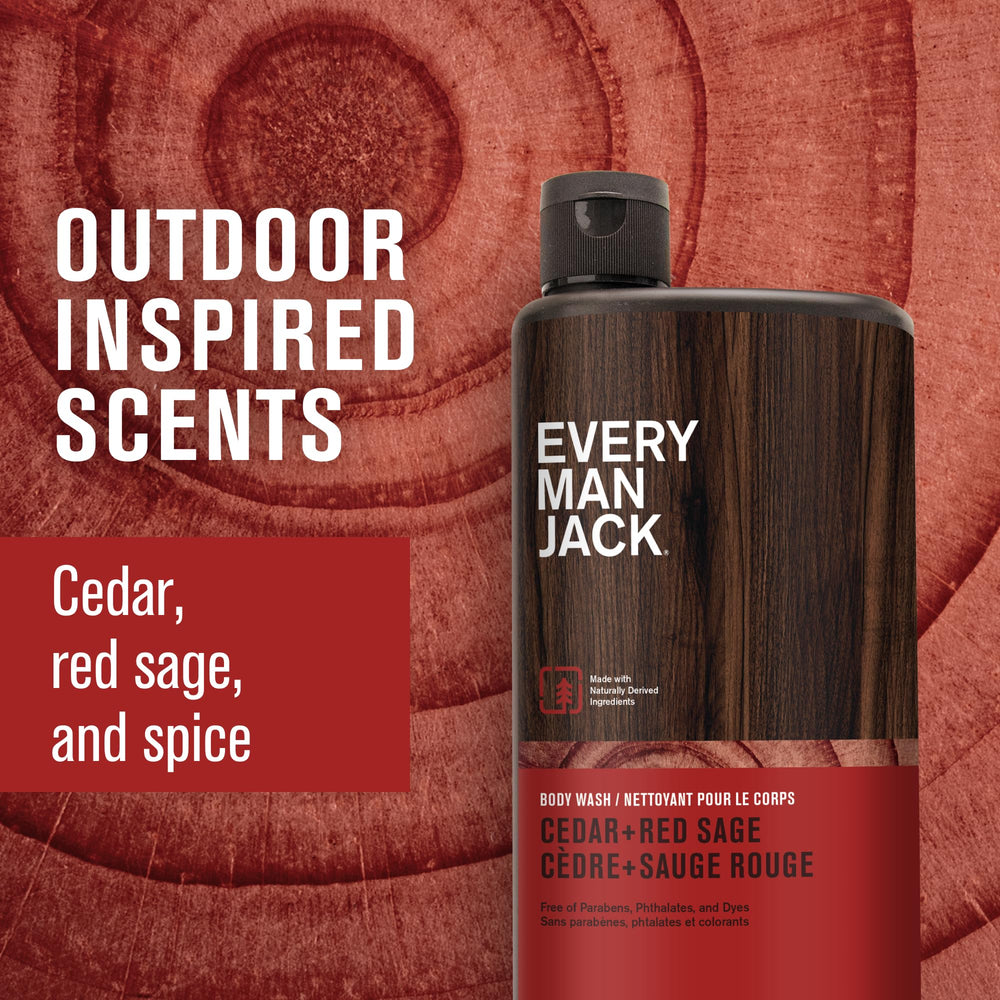 Every Man Jack – pompe-douche cèdre-sauge rouge, nettoyage pratique et efficace.