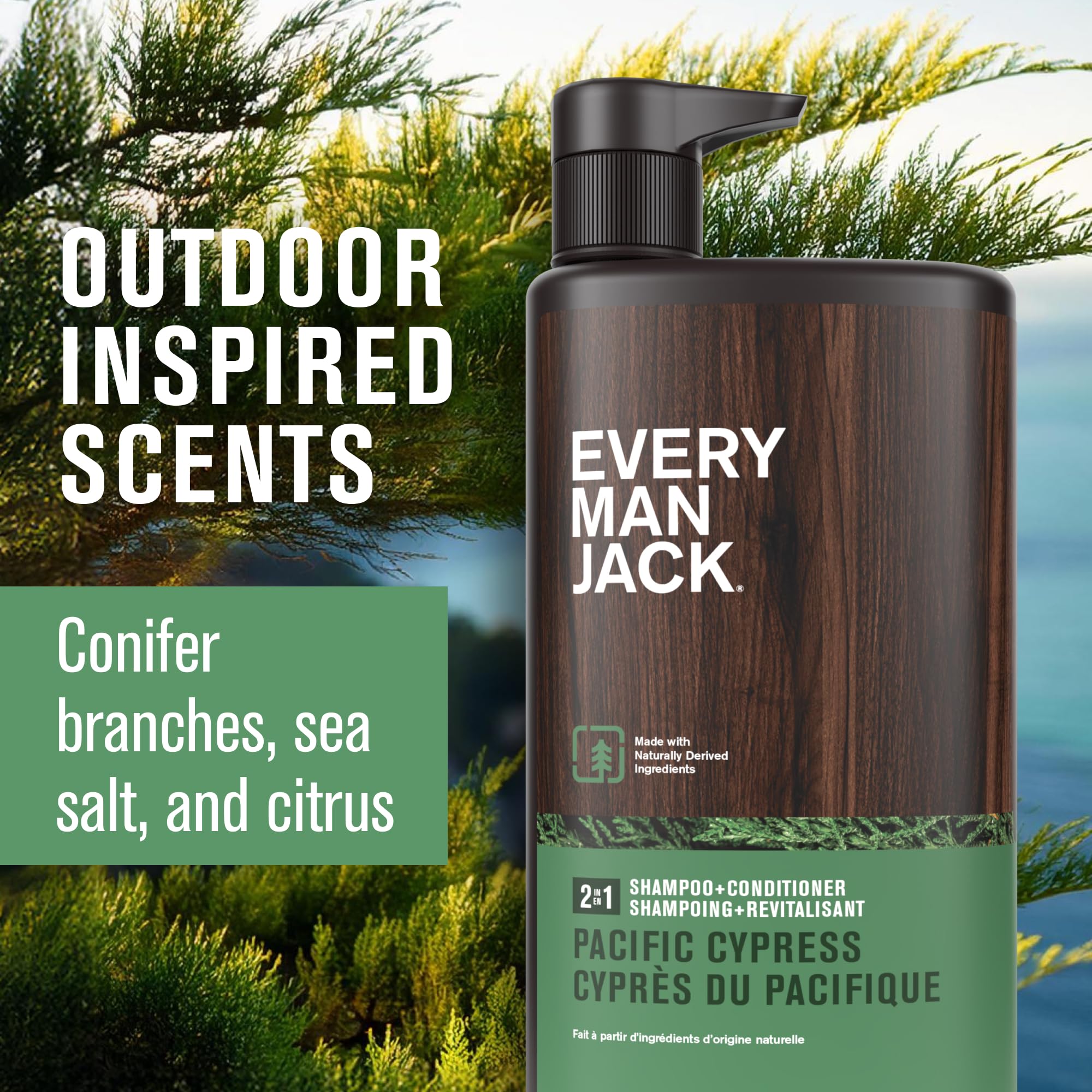 Tensioactifs coco du shampooing Every Man Jack Pacifique Cypress.