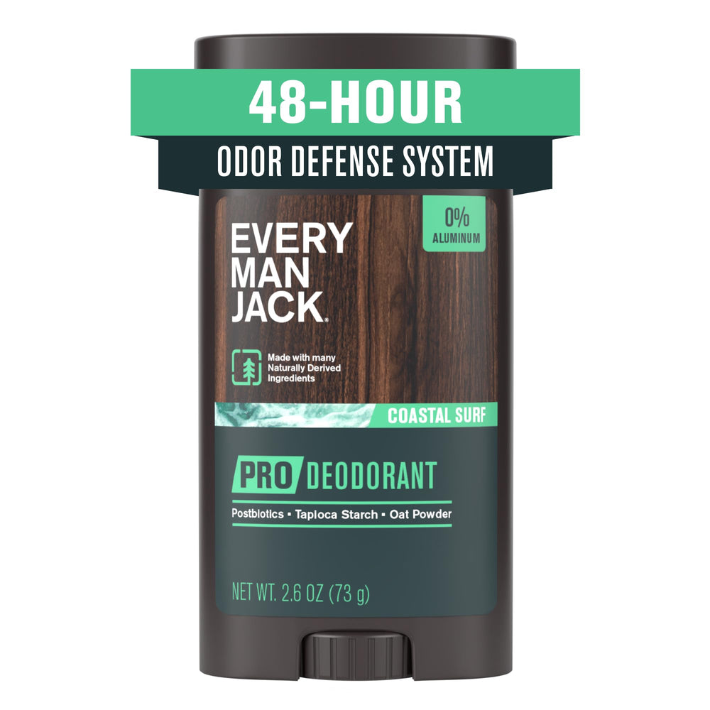 Every Man Jack Pro Deodorant Coastal Surf flacon, protection durable et fraîcheur longue durée