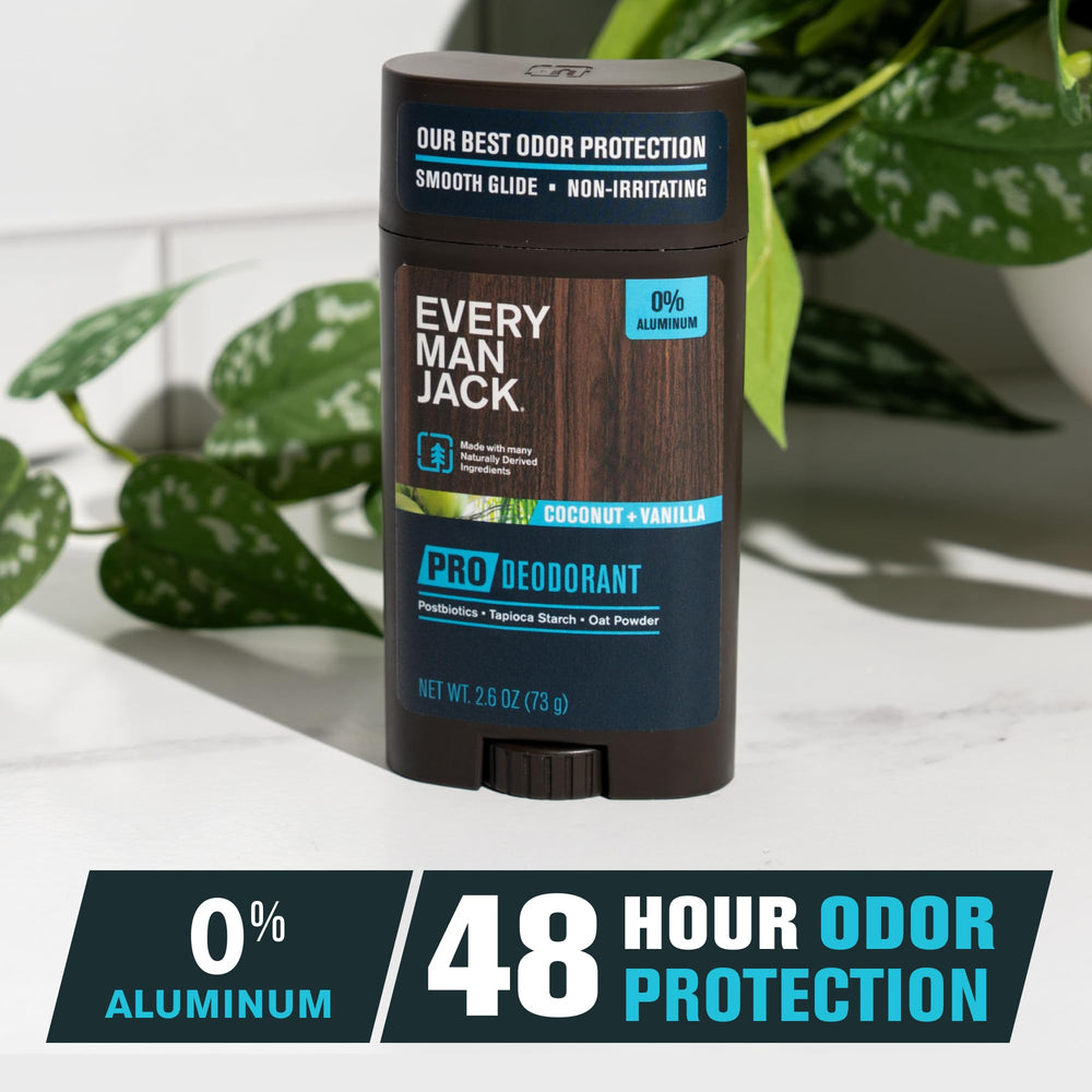 Every Man Jack Déodorant Pro – cap compact, texture soyeuse et non irritante.