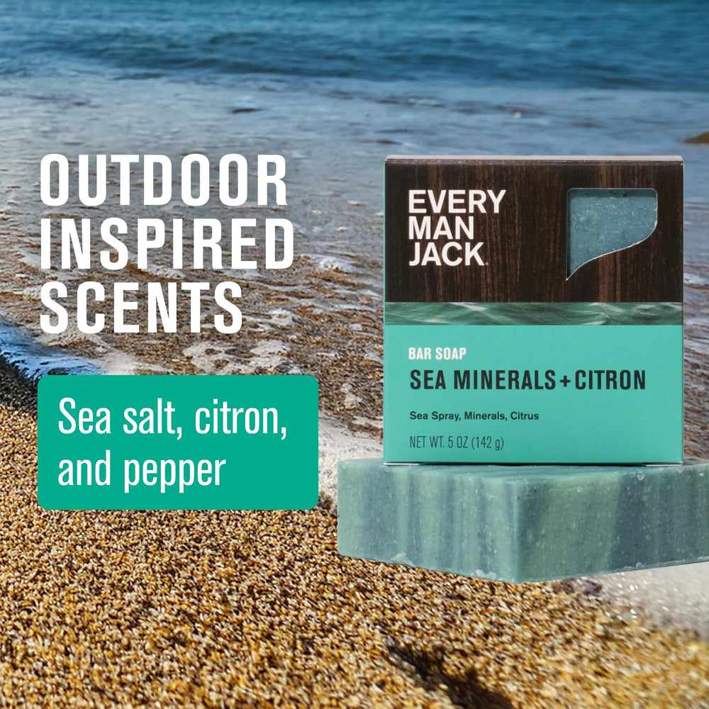 Every Man Jack Minéraux marins et Citron, parfum frais et revitalisant.