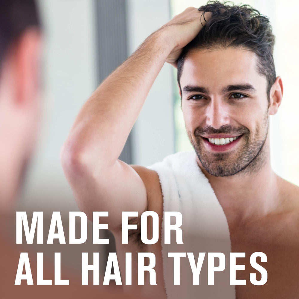 Texture soyeuse du shampoing pour cheveux masculins, sensation de fraîcheur après chaque lavage.