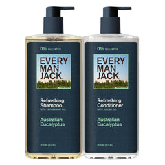 Shampooing Every Man Jack à l’eucalyptus en bouteille pour cuir chevelu rafraîchi.