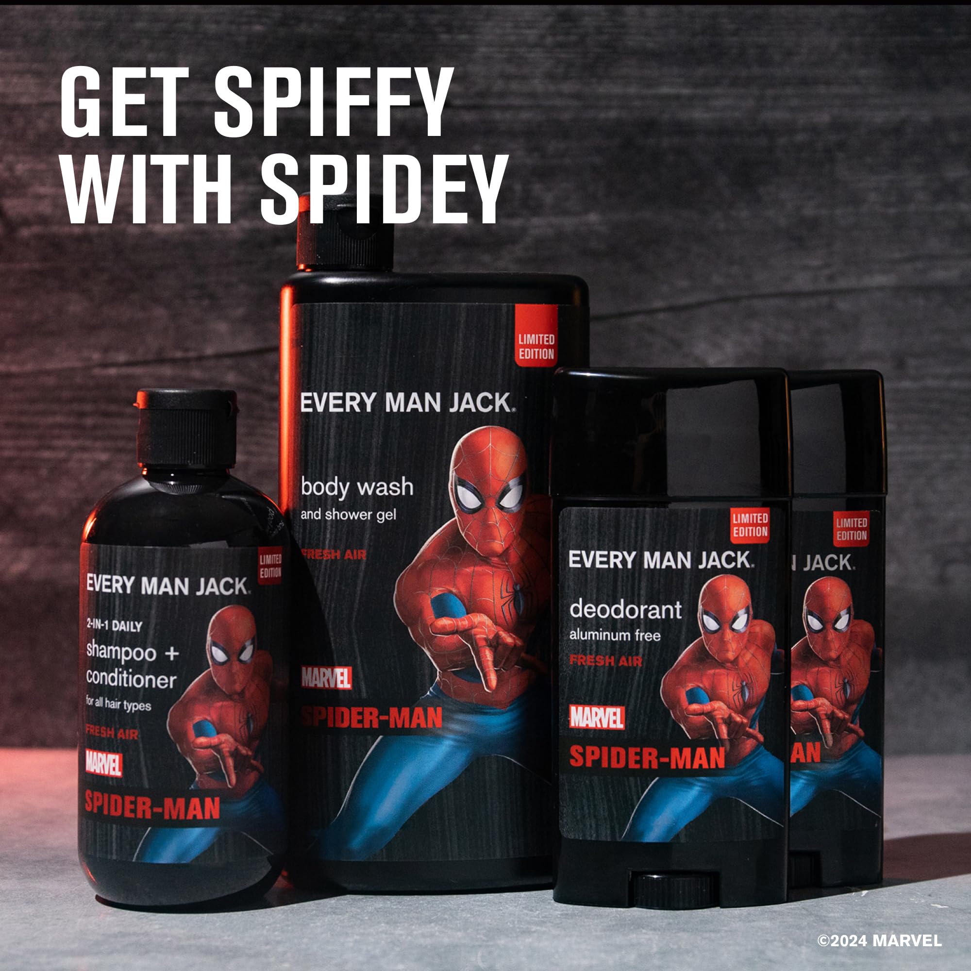 Every Man Jack coffret cadeau Spider-Man: présentation Marvel parfaite pour offrir.
