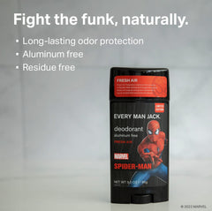 Every Man Jack Spider-Man Déodorant bâton application : facile à appliquer sous les bras.