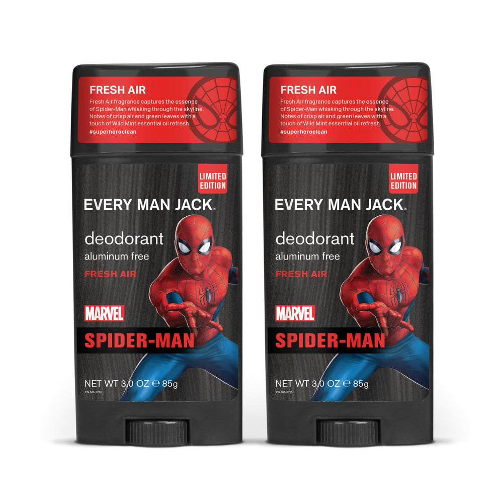 Every Man Jack Spider-Man Déodorant bâton jumeaux : protection longue durée et fraîcheur discrète.