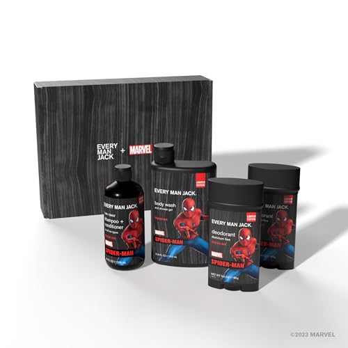 Every Man Jack design d’emballage Spider-Man: coffret attrayant et pratique.