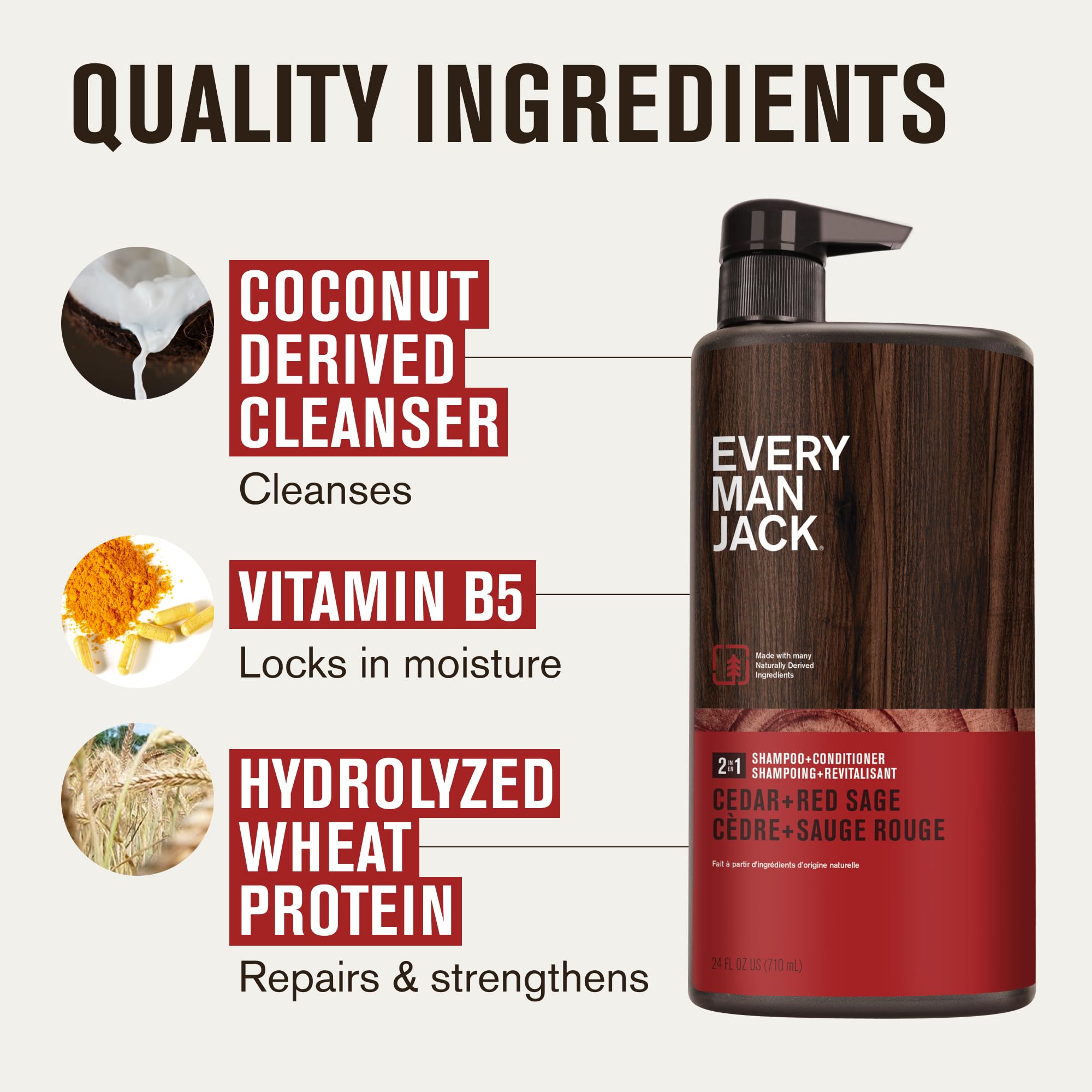 Ingrédients d'origine naturelle et surfactants coco pour nettoyer en douceur.