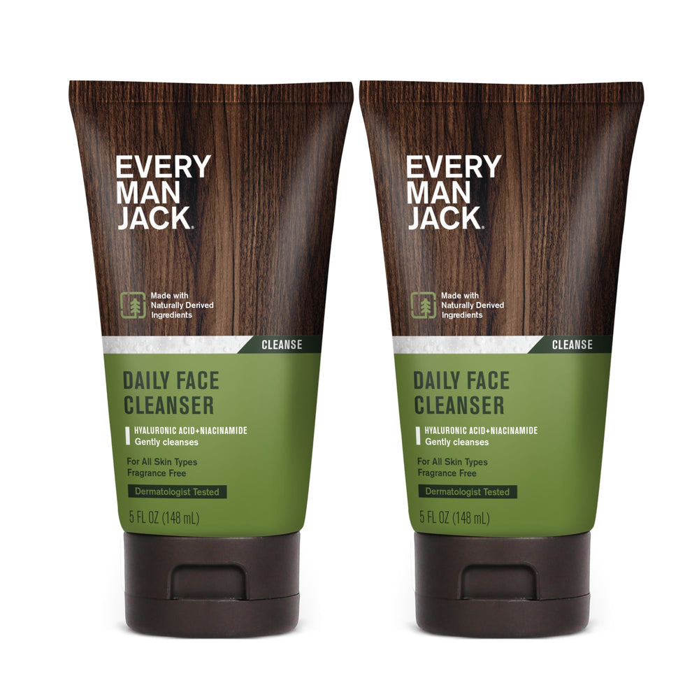 Every Man Jack use scene shows refreshed skin after workout