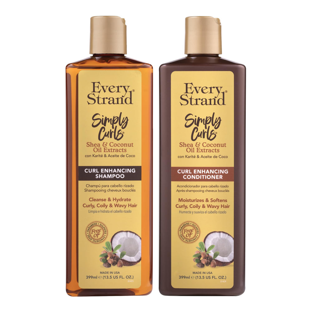 Every Strand Simply Curls shampooing en bouteille pour des boucles définies et hydratées.
