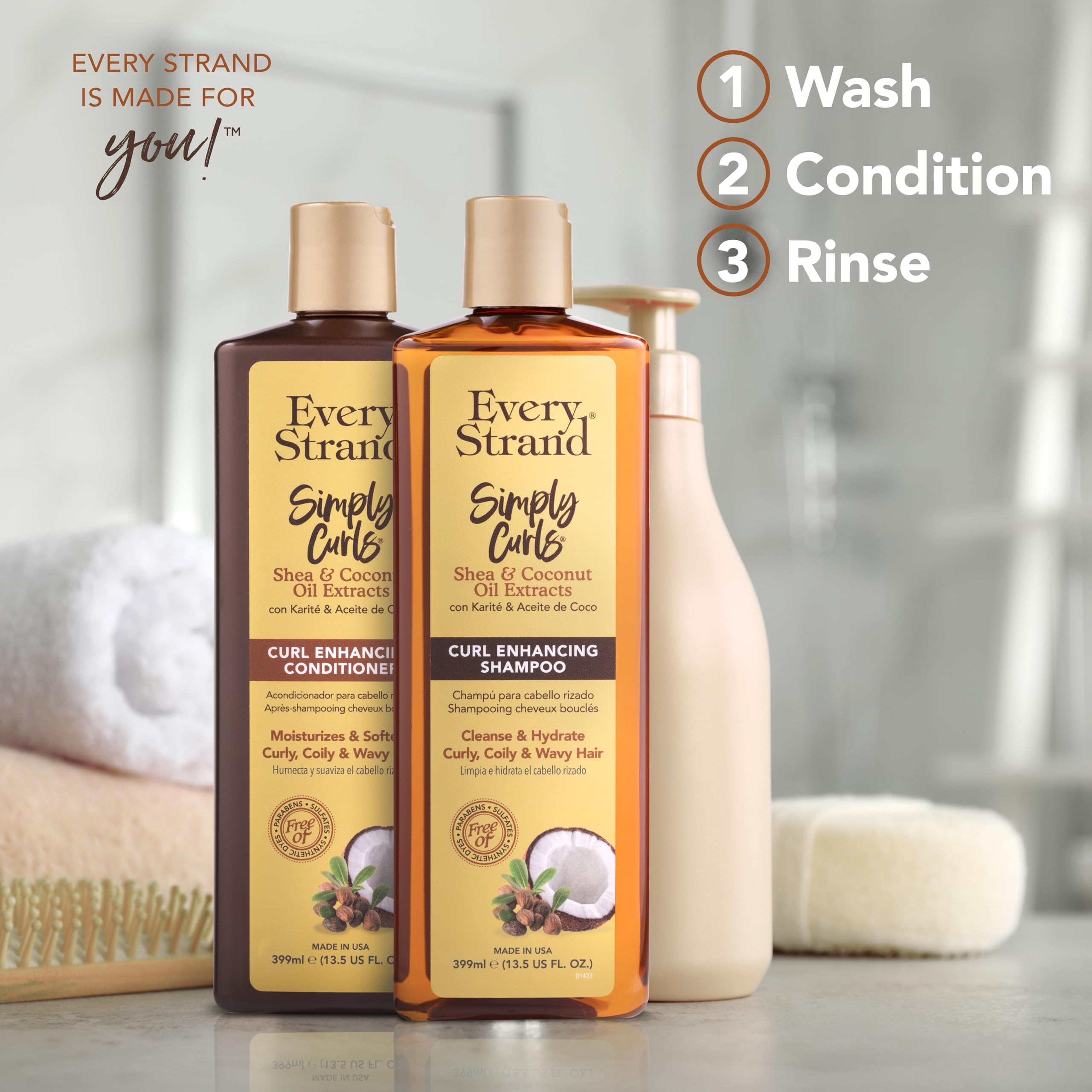Every Strand Simply Curls utilisation quotidienne simple pour routine capillaire.