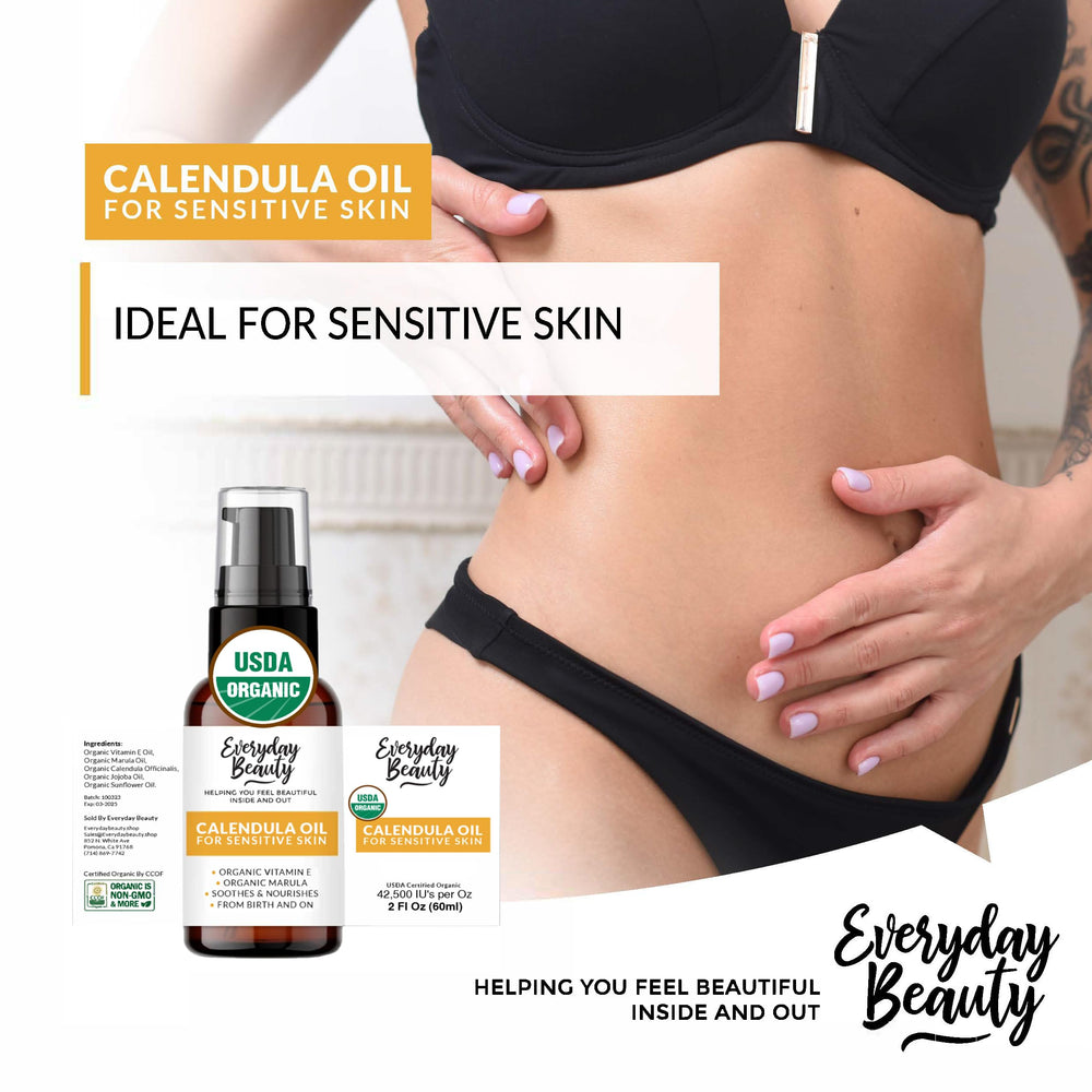 Everyday Beauty calendula oil application drops for face and body use