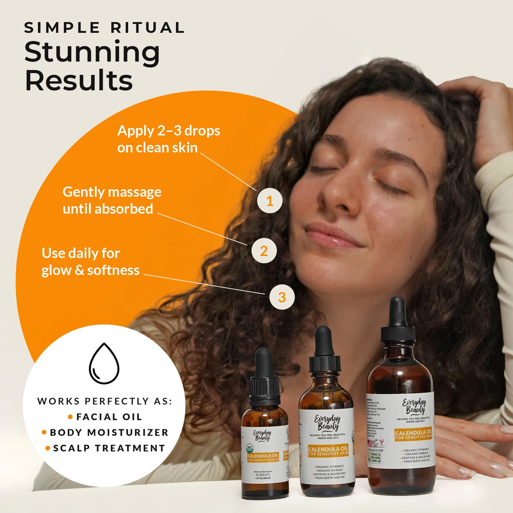Everyday Beauty Calendula: massage doux, application sur peau sèche