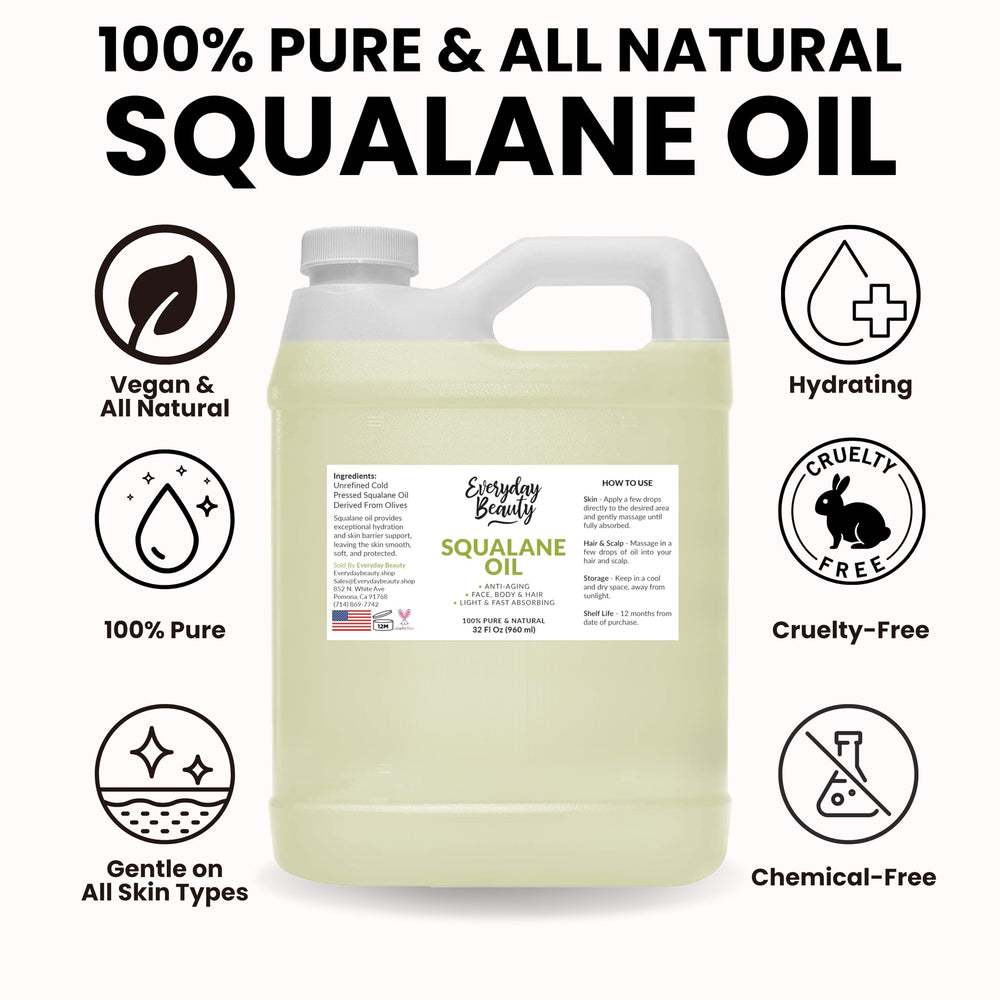 Everyday Beauty huile-squalane application-cheveux: nutrition légère et brillance saine.