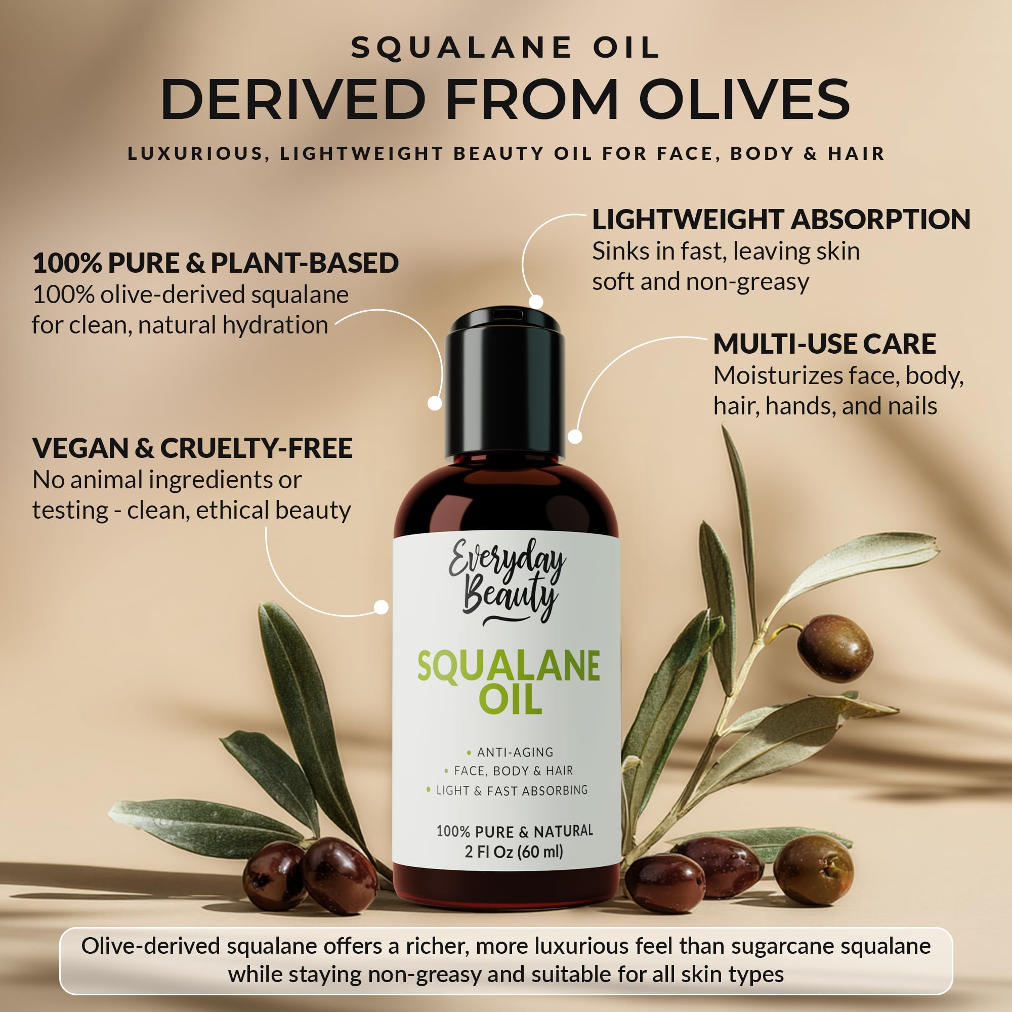 Gouttes d'huile squalane Everyday Beauty pour une application précise.