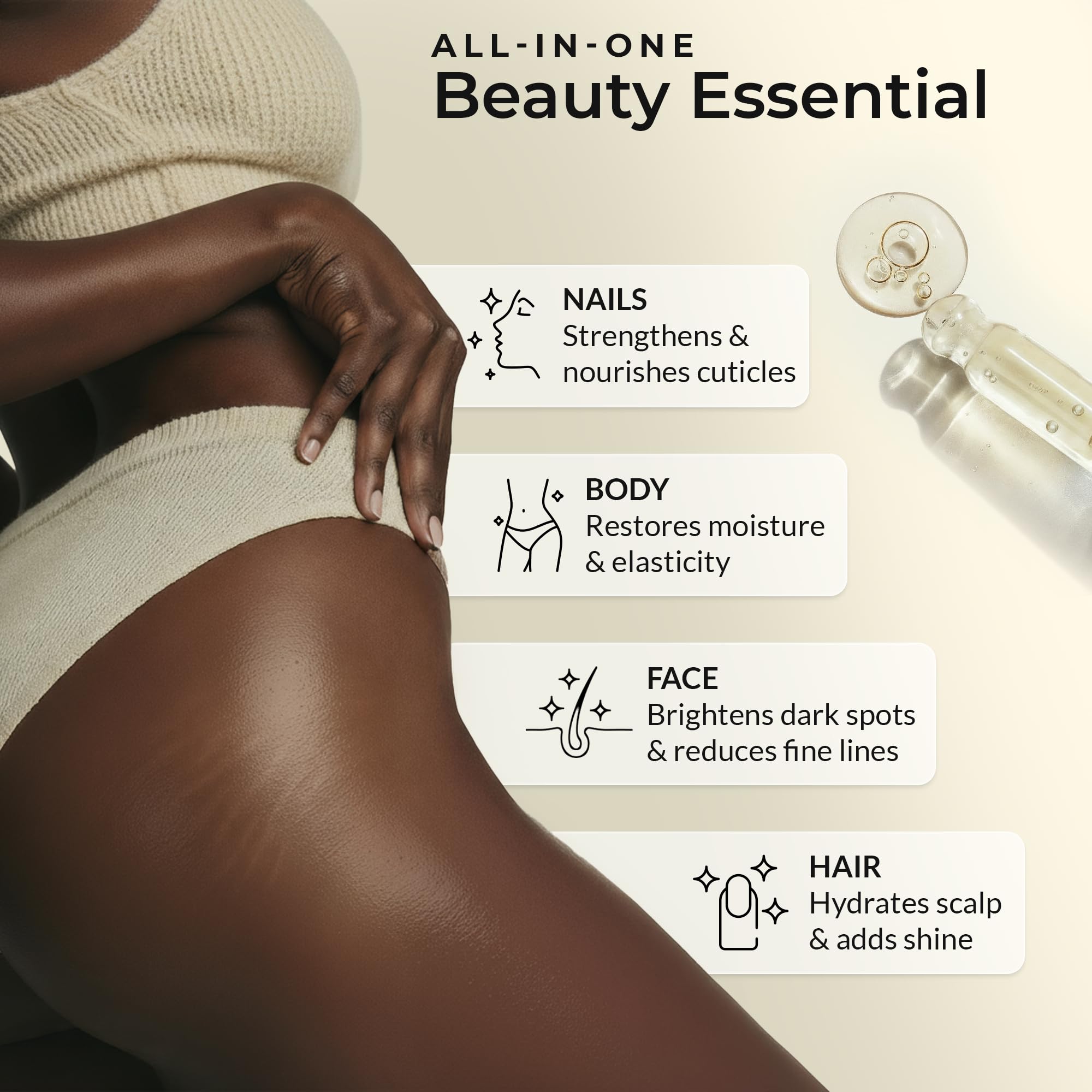 Everyday Beauty huile vitamine E – sans parfum, sans résidu gras