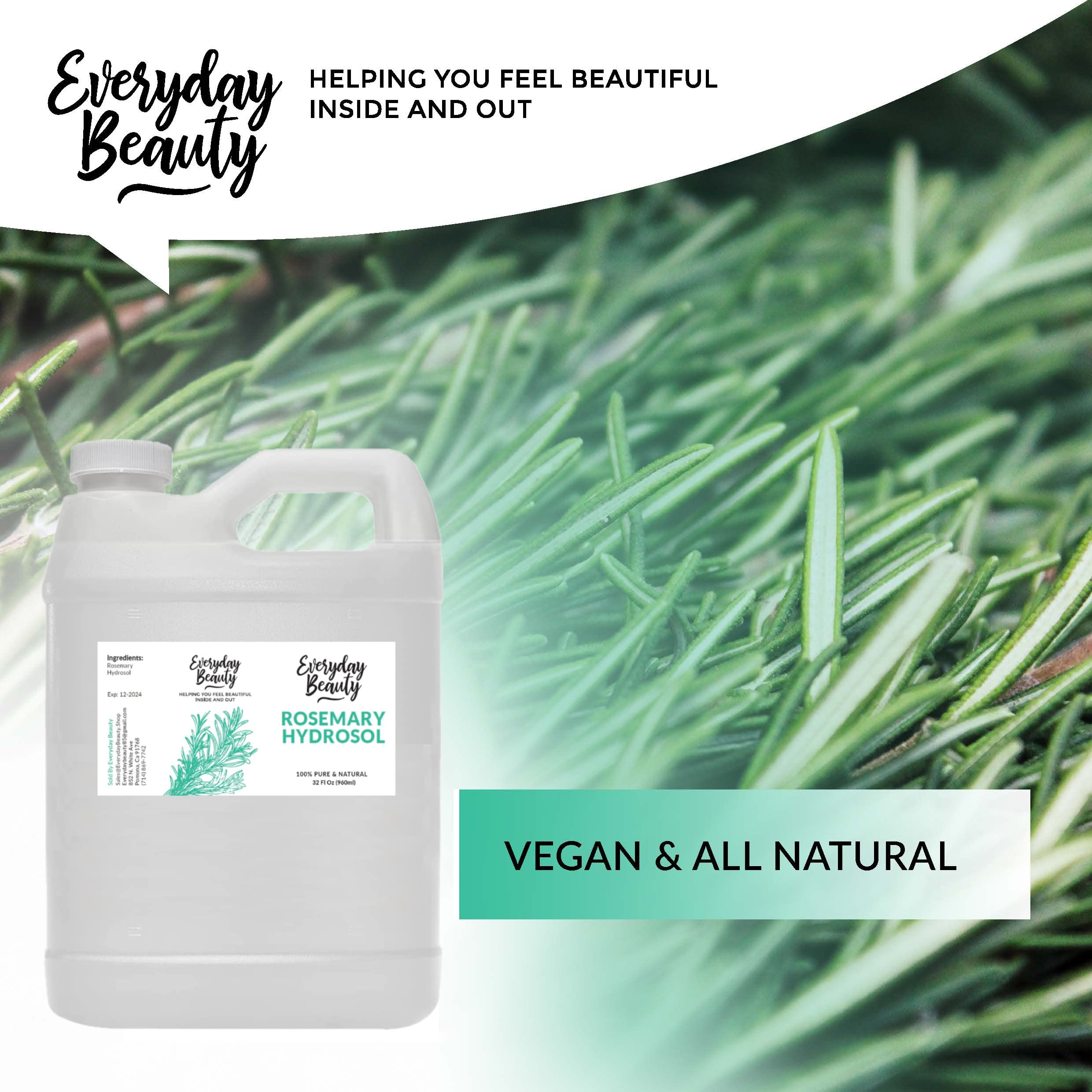 Everyday Beauty Rosemary Hydrosol, sans alcool, vegan et naturel pour peau sensible.