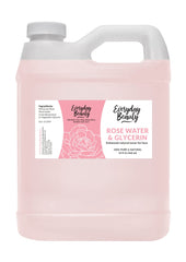 Everyday Beauty tonique eau-rose-glycérine, bouteille élégante, hydratation durable visage et cheveux.