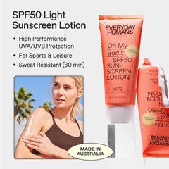 Oh My Bod SPF50 – application rapide sans film gras.