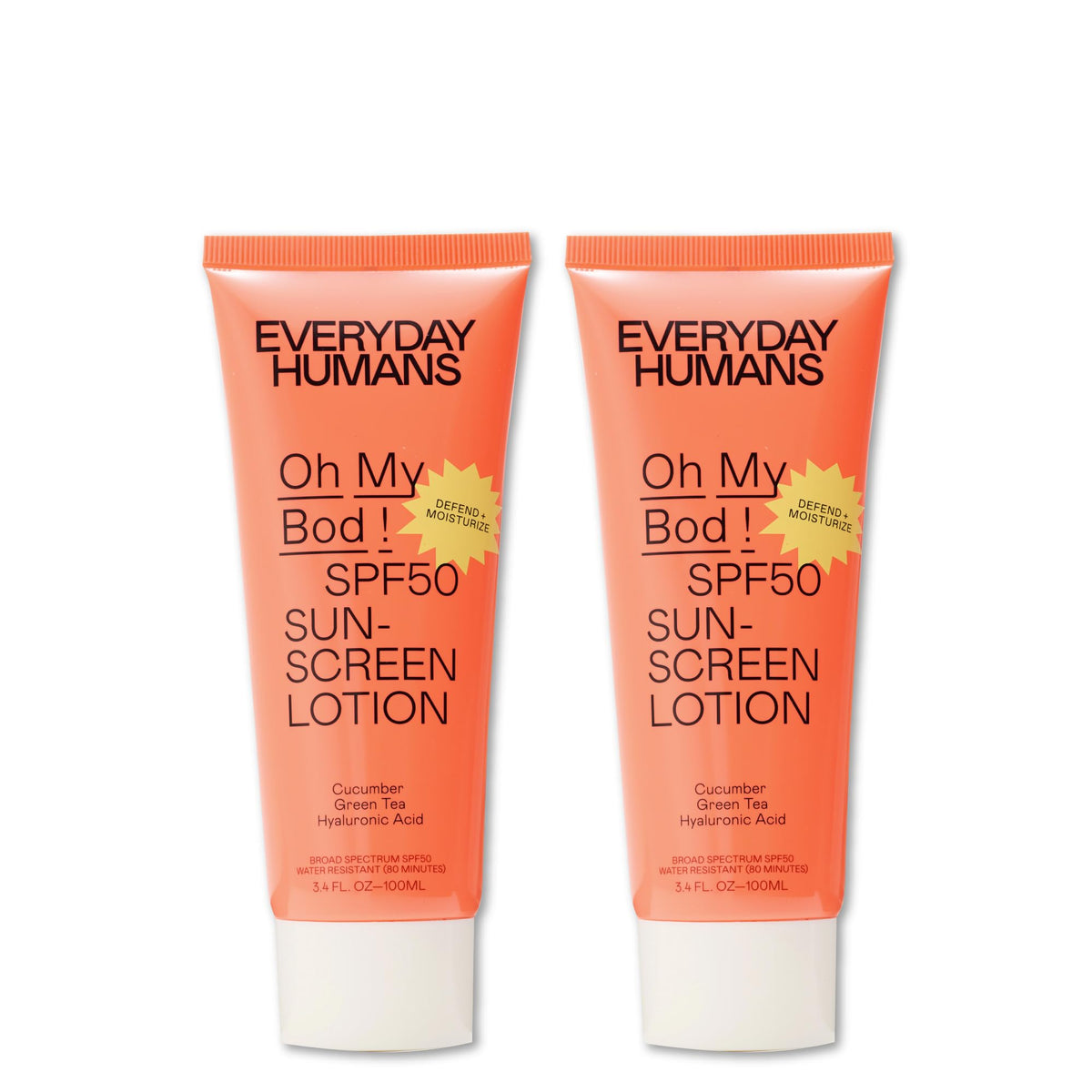 Oh My Bod SPF50 Everyday Humans – bouteille visage et corps, protection pratique et légère.