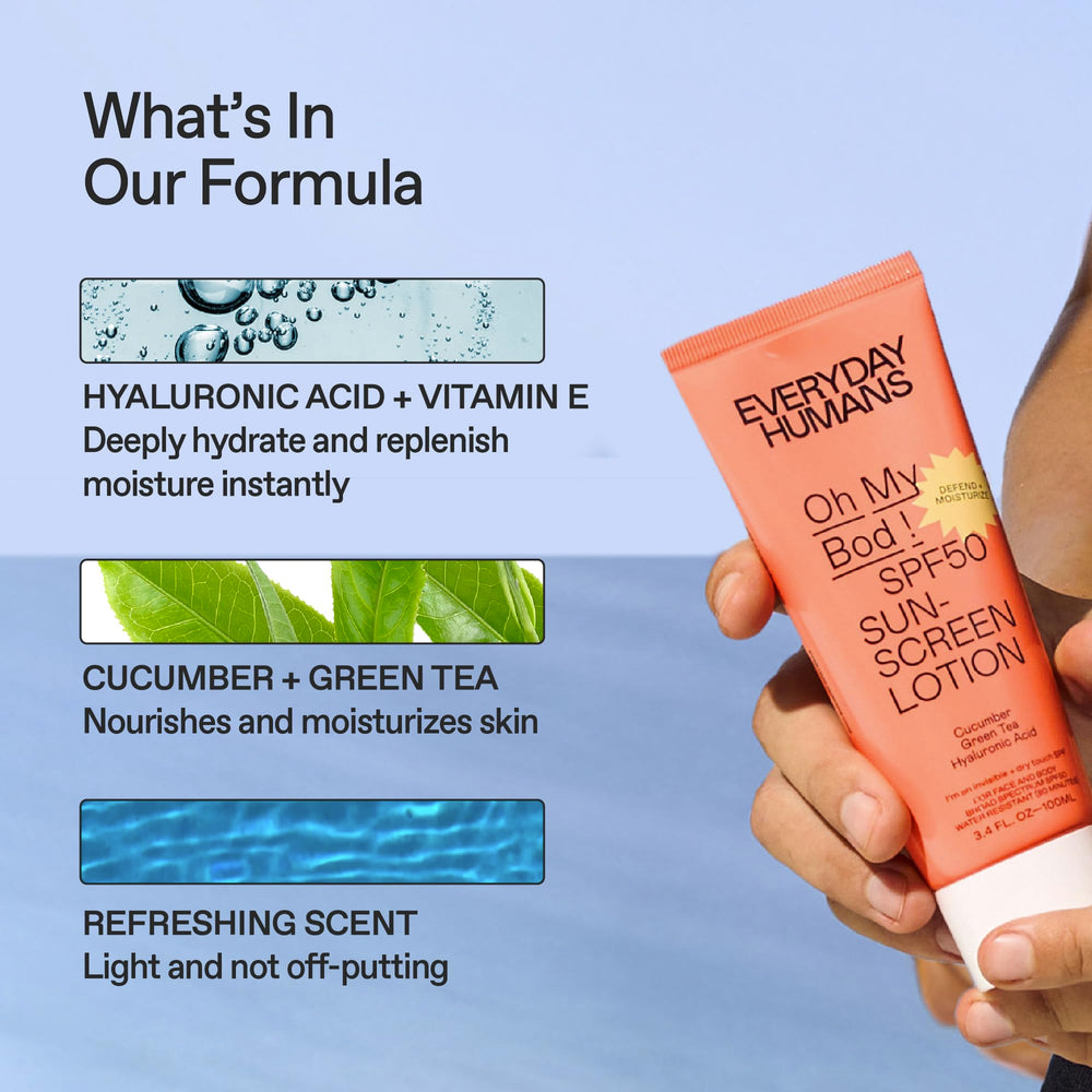 Oh My Bod SPF50 – résistance à la transpiration et à l'eau jusqu'à 80 min.