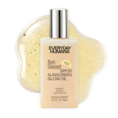 Everyday Humans Sun Glazed bottle front highlighting glow and SPF 30 protection.