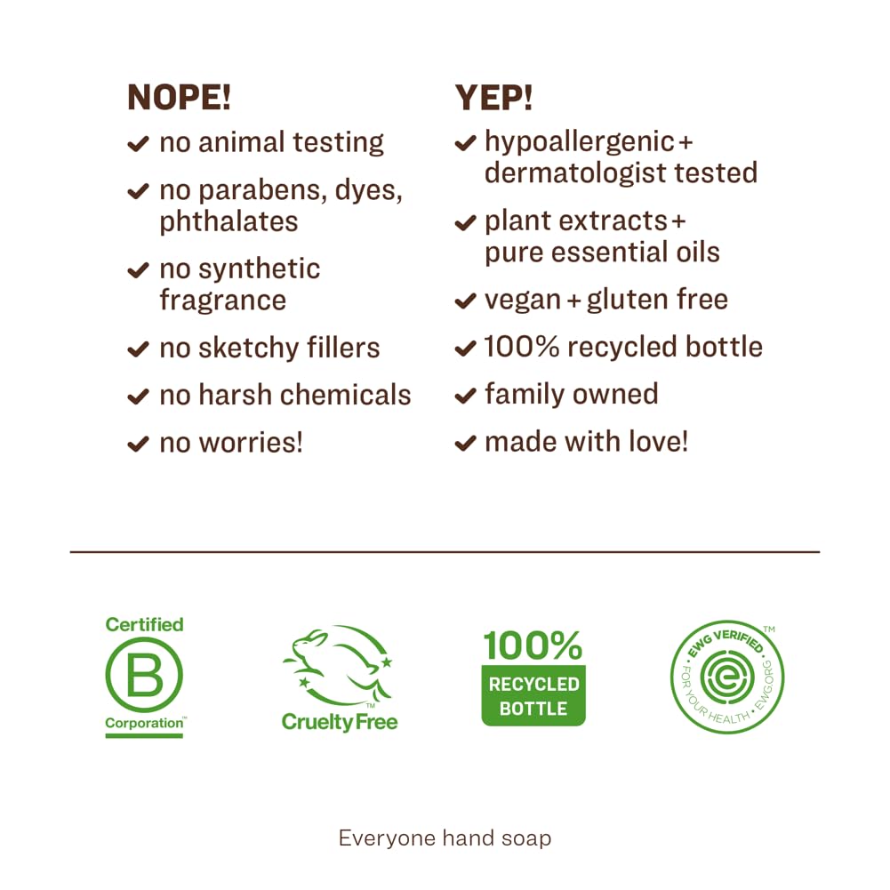 Everyone savon-main citron-mandarine avant-après, emballage simple et recyclable.