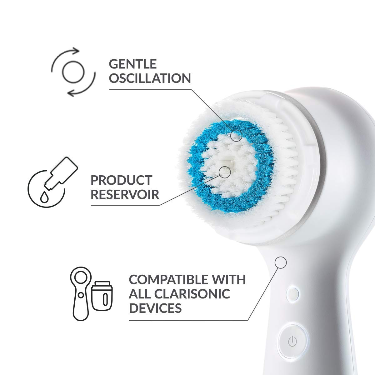 Brosse Evetree pour Clarisonic Mia 2, peau plus radieuse après nettoyage en profondeur.