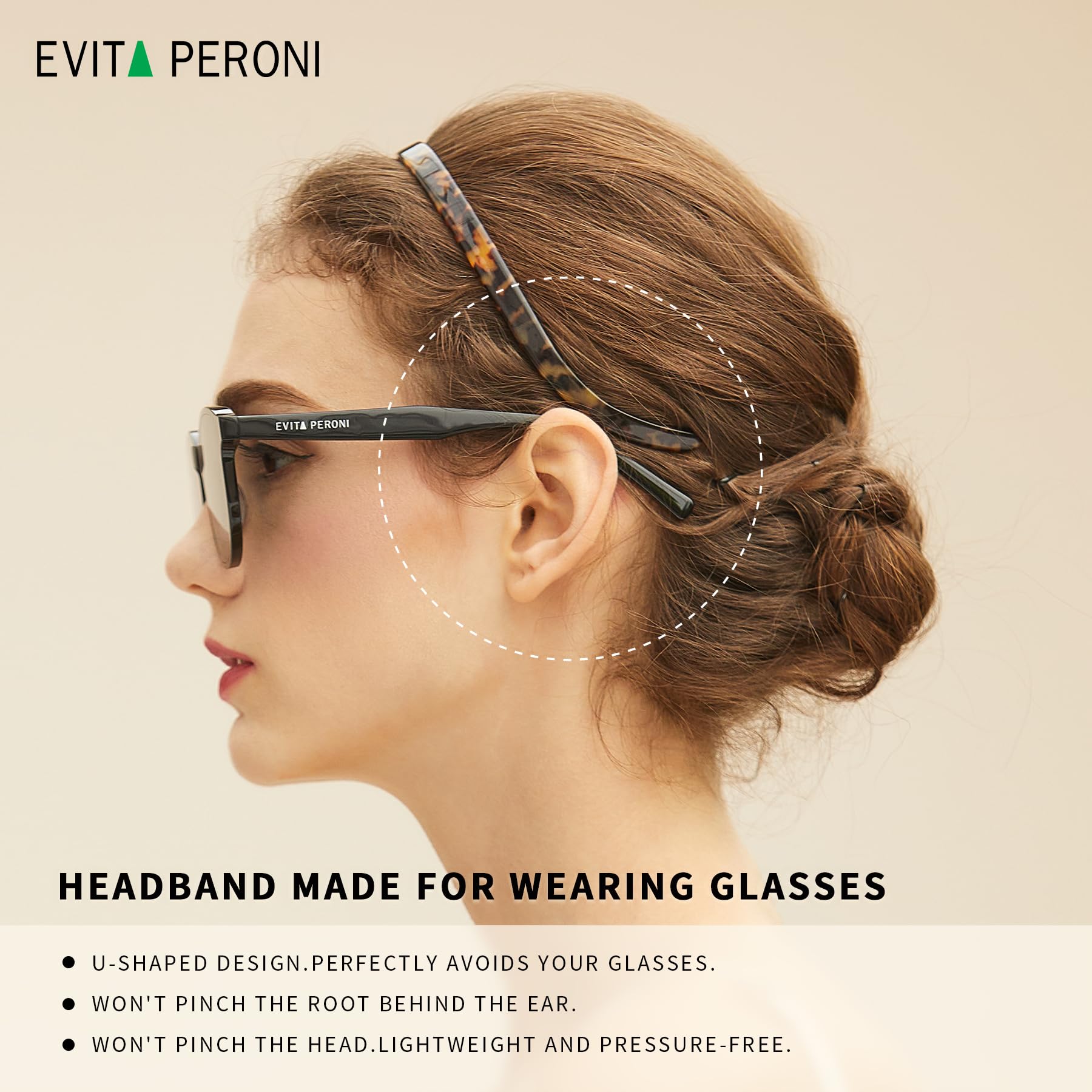 Evita Peroni, bande-cheveux-lunettes-compatibles, pratique lors du maquillage.