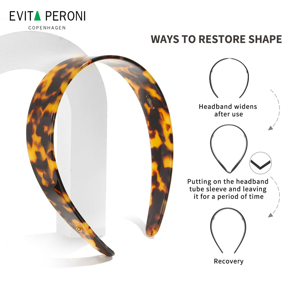 EVITA PERONI bandeau acétate noir emballage cadeau élégant