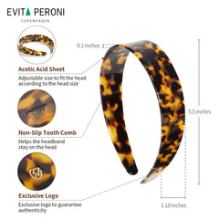 EVITA PERONI bandeau acétate noir design minimaliste adapté aux occasions