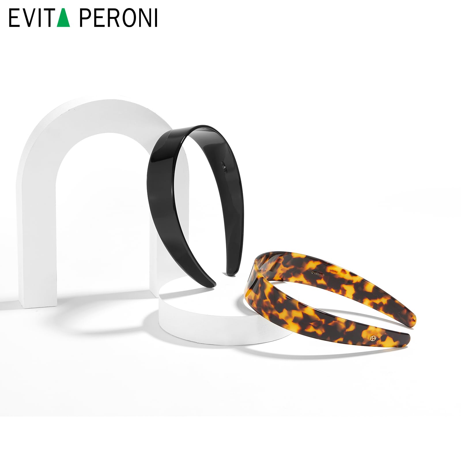 EVITA PERONI bandeau acétate noir idéal pour look professionnel ou décontracté