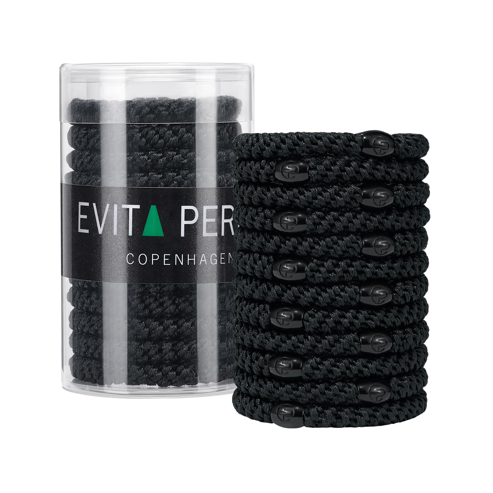 EVITA PERONI chouchou noir, 12 pièces, maintien fiable et douceur.