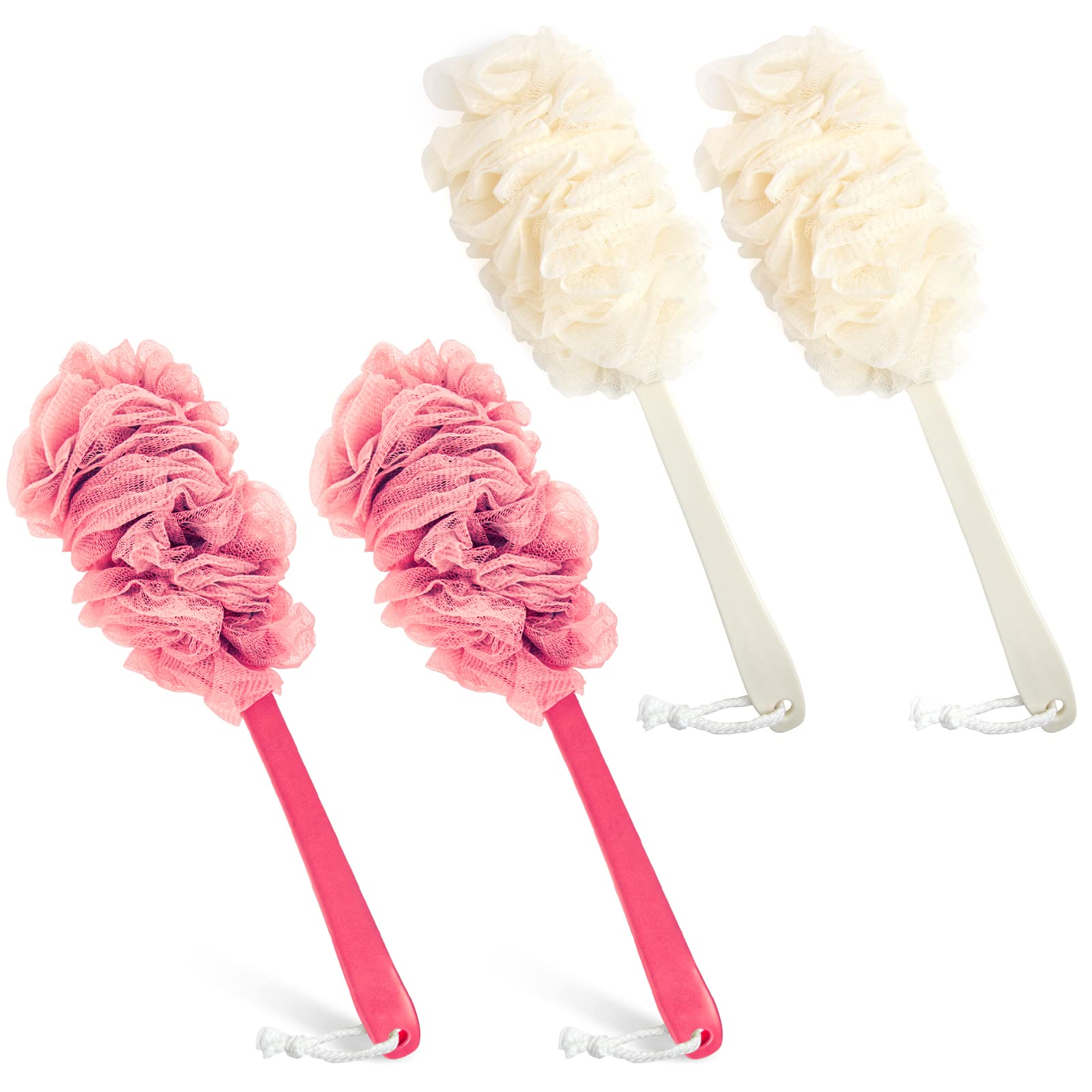Evmliy brosse-dos-douche 4-pack prête pour une exfoliation ciblée.