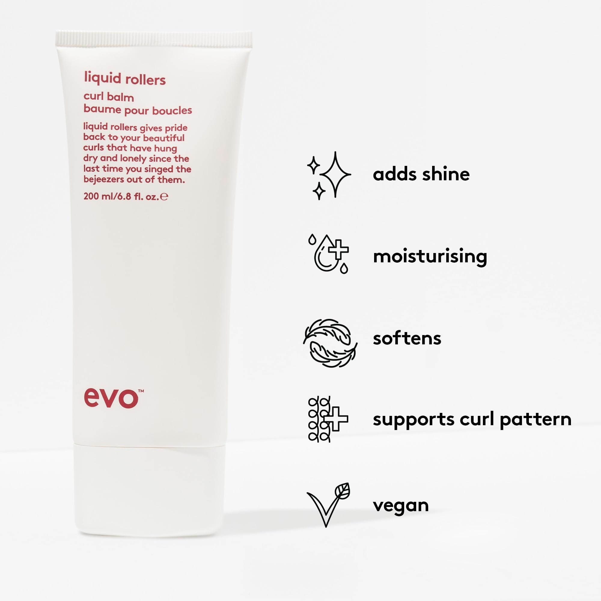 EVO baume définition des boucles sur cheveux naturels et ondulés.