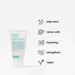 EVO Le Grand Hydrateur masque texture crèmeuse offrant hydratation en profondeur.