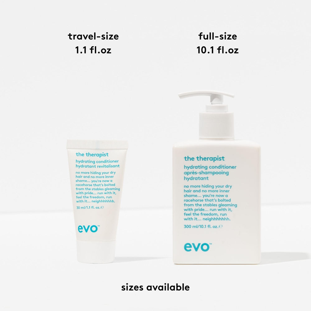 EVO Le Thérapeute Hydratant, cheveux démontrant protection des cuticules et humidité.