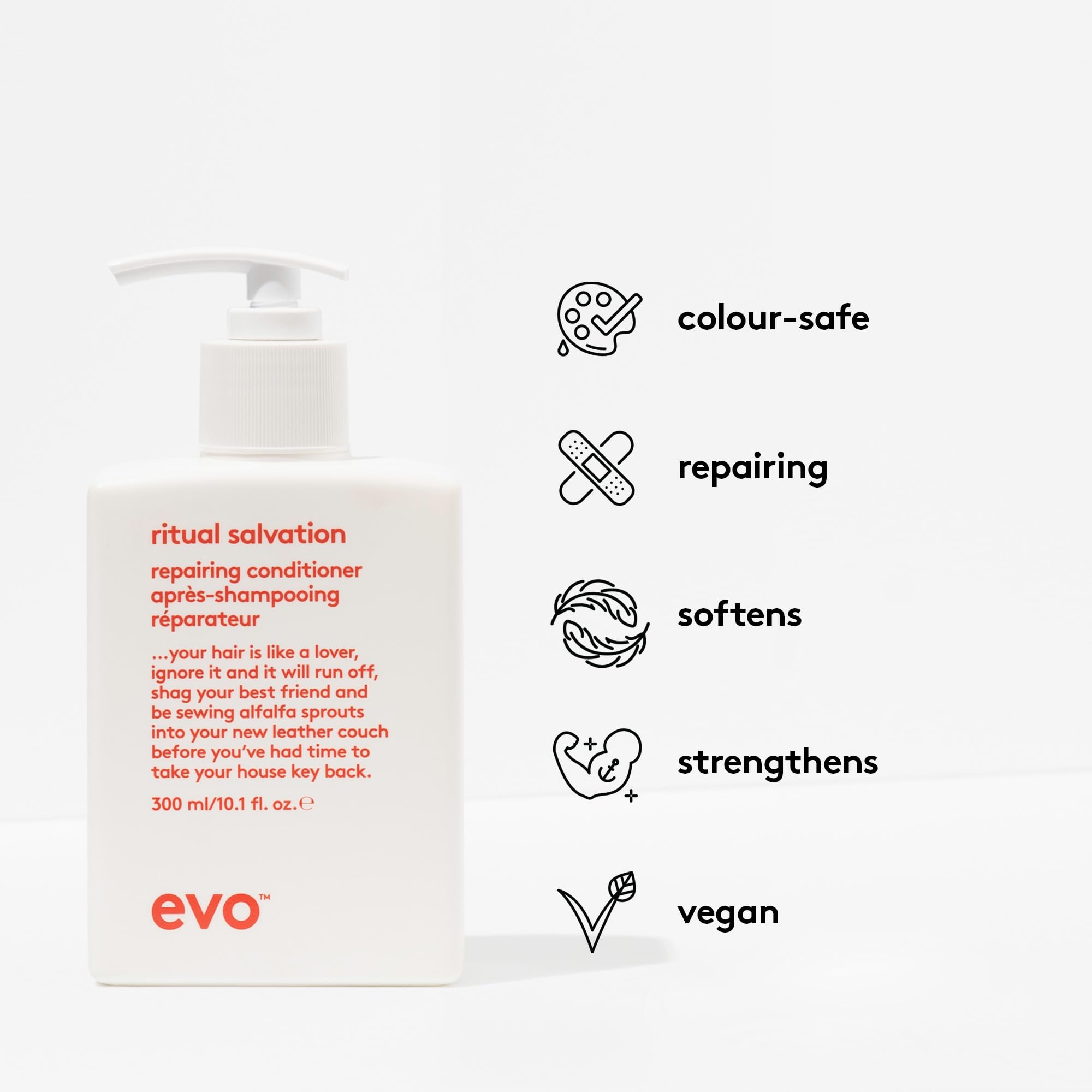 Texture crèmeuse du EVO Ritual Salvation prête à nourrir les longueurs