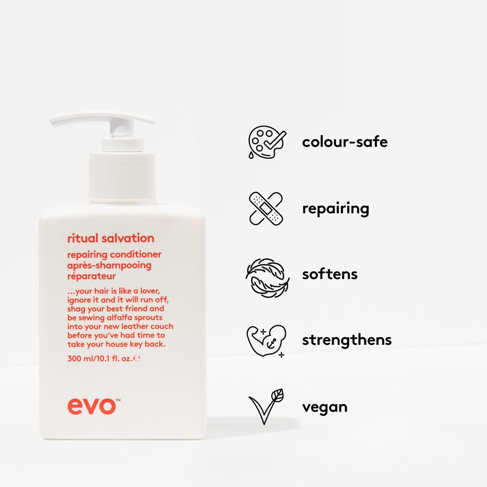 Texture crèmeuse du EVO Ritual Salvation prête à nourrir les longueurs