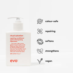 Texture crèmeuse du EVO Ritual Salvation prête à nourrir les longueurs