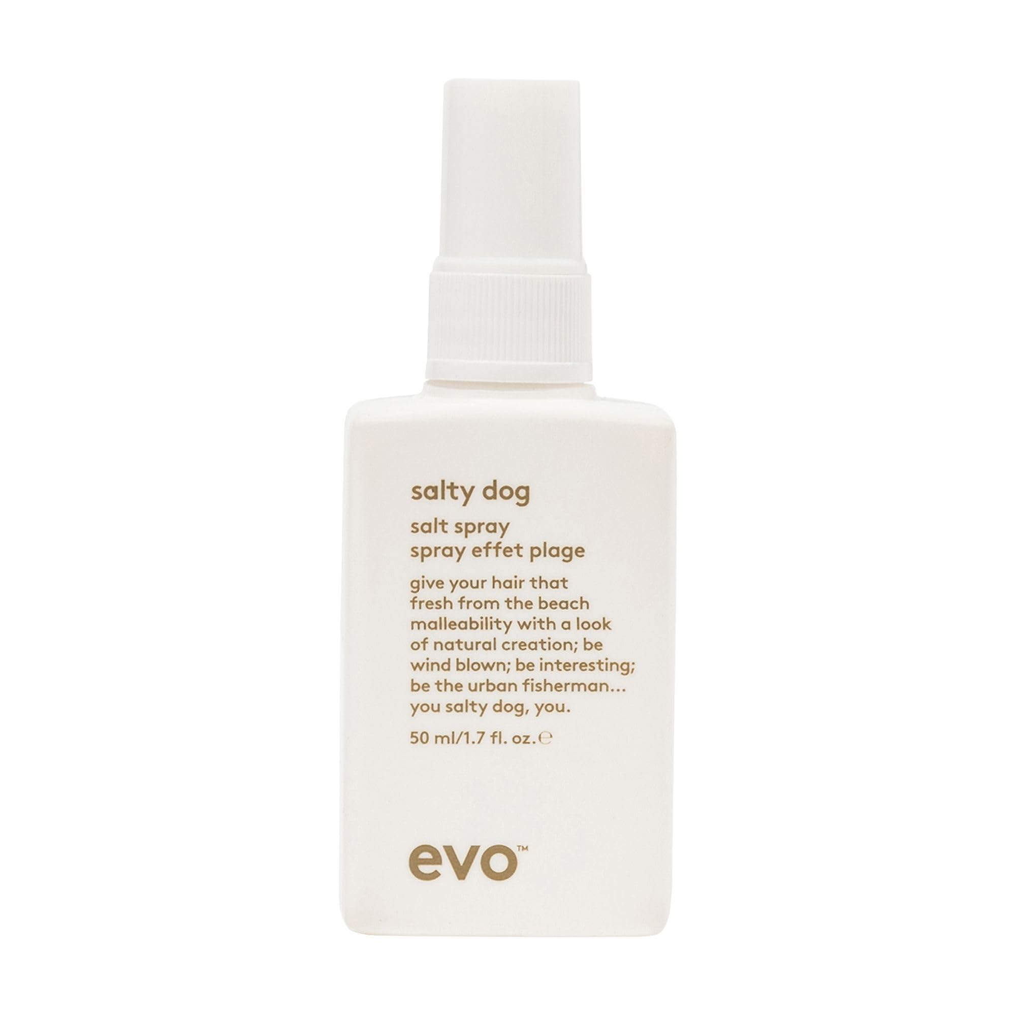EVO Salty Dog Spray – bouteille vue de face, texture plage souhaitée