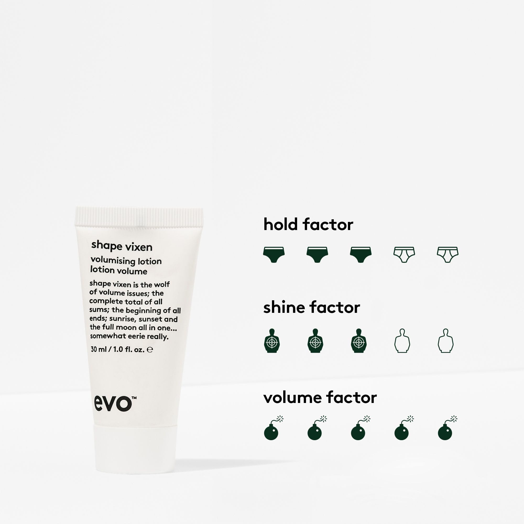EVO Shape Vixen Lotion s’applique sur cheveux humides pour gagner du volume.