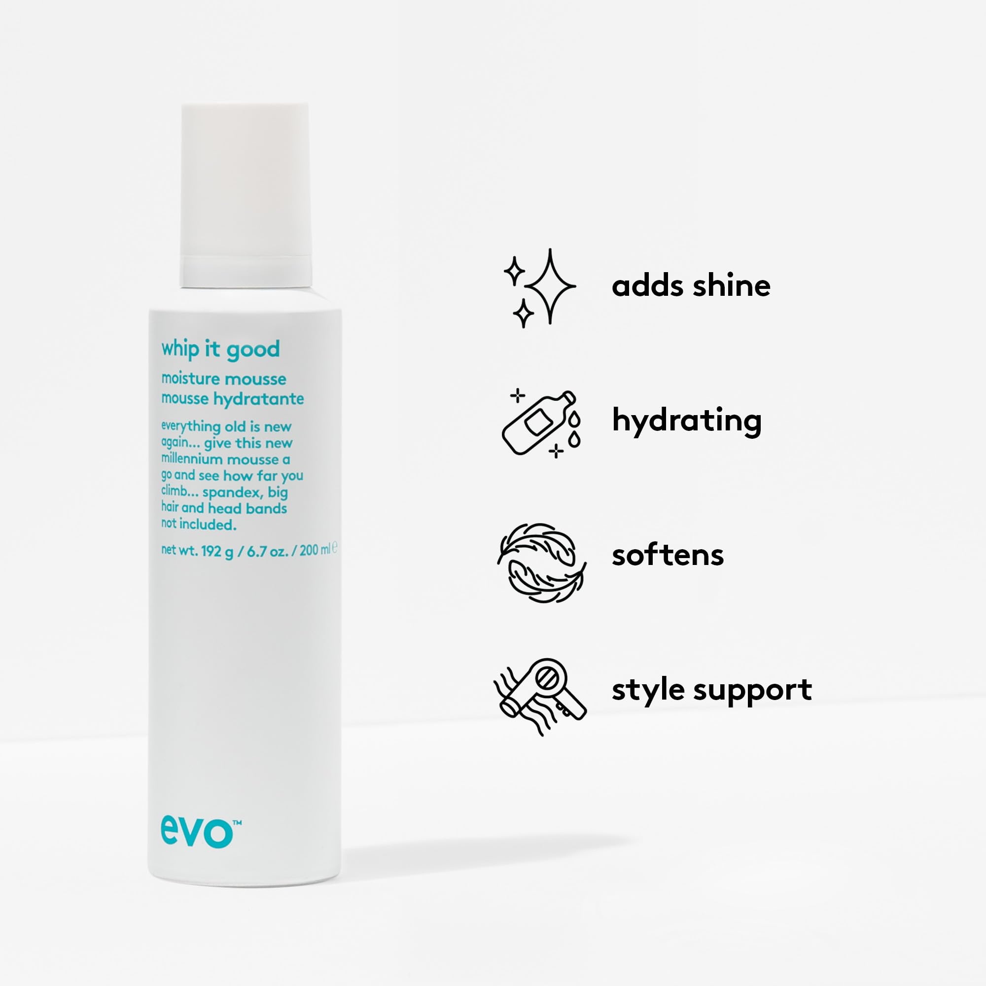 EVO Whip It Good Mousse, texture cremeuse visible pour une douceur rapide.