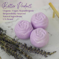 Bombes de bain EvolutionUSA Karité Coco Lavande; texture soyeuse et hydratante.