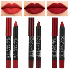 evpct ensemble 3pcs crayon contour lèvres rouge sombre pour tracé précis et durable.