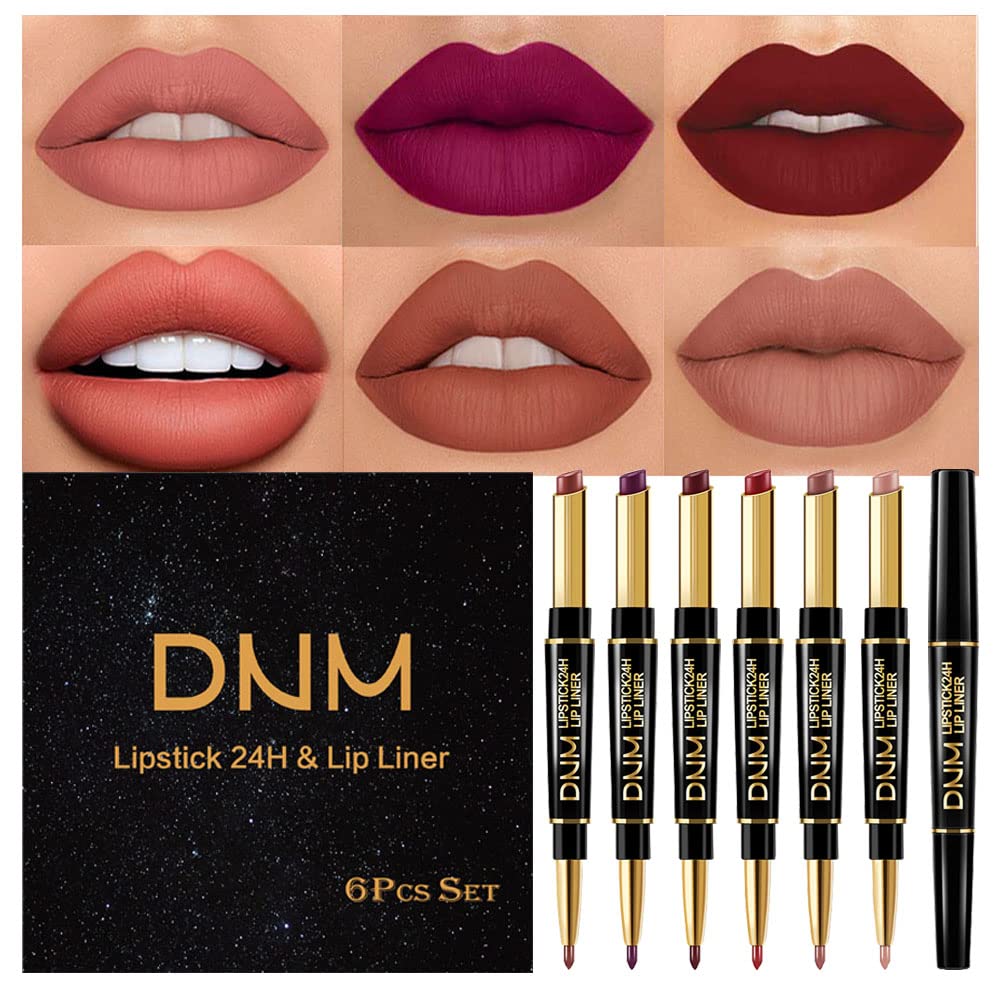Ensemble Evpct 6 pièces avec crayon et rouge à lèvres 2 en 1, application facile et durable.