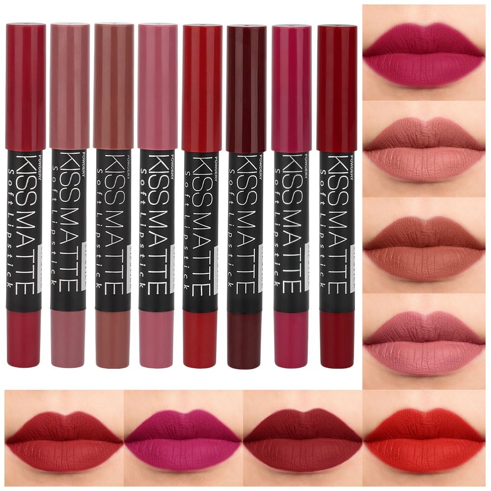 evpct ensemble rouges mat: palette de 8 teintes mats pour divers looks.