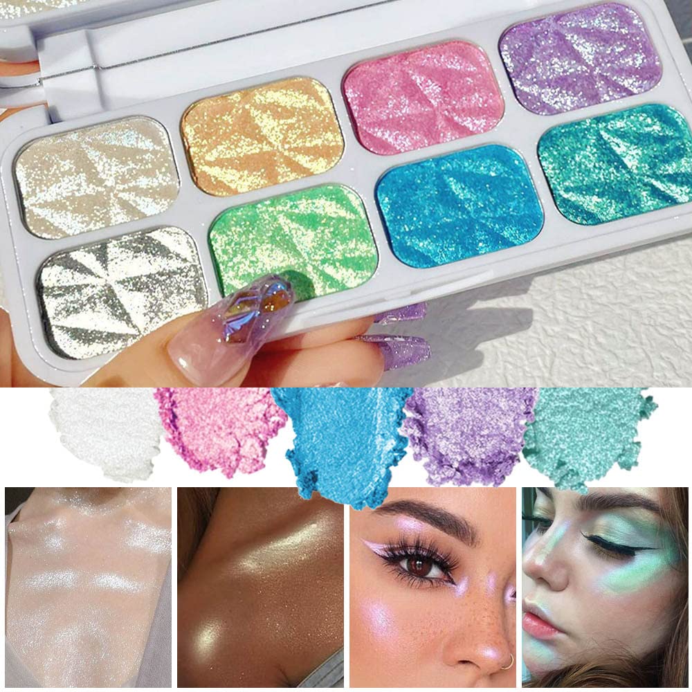 Palette evpct fards iridescents pour les yeux, effet scintillant idéal pour soirées et tenues quotidiennes
